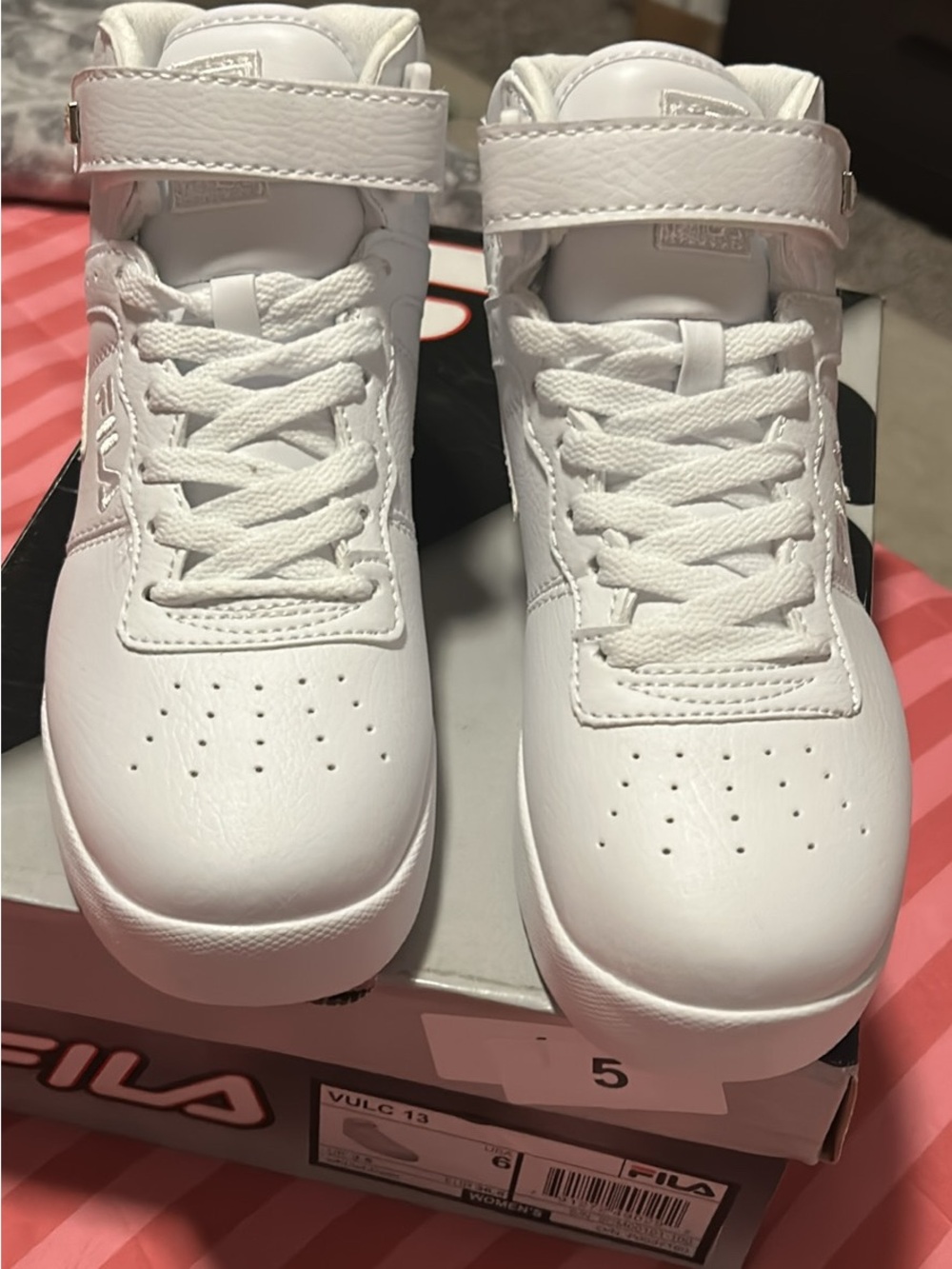 Fila Kids White High-Top Sneakers with Strap